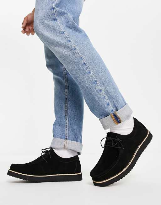 Truffle Collection lace up rubber sole shoes in black | ASOS