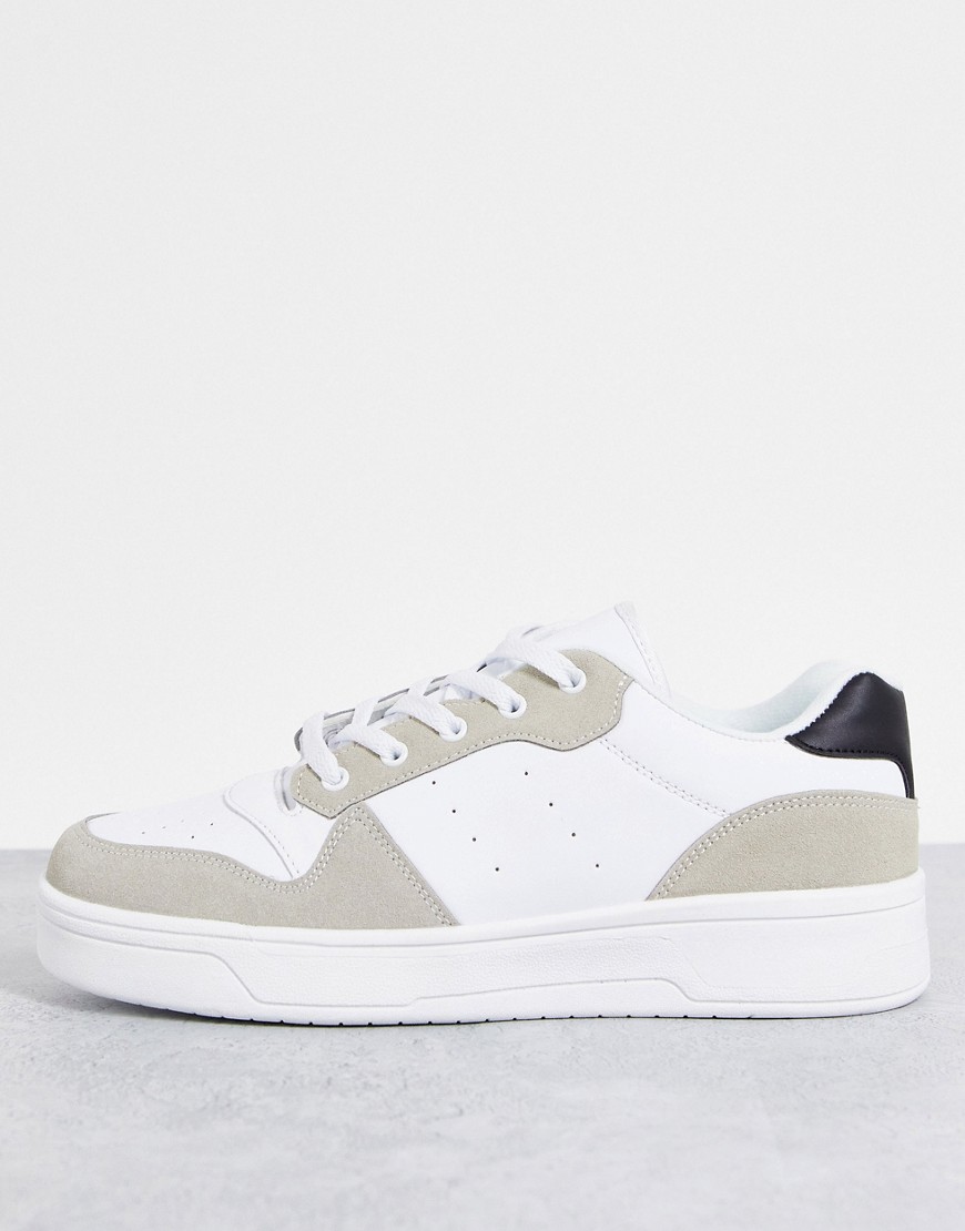 Truffle Collection lace-up sneakers in white/gray