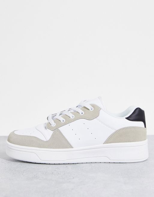 Truffle Collection lace-up sneakers in white/gray | ASOS