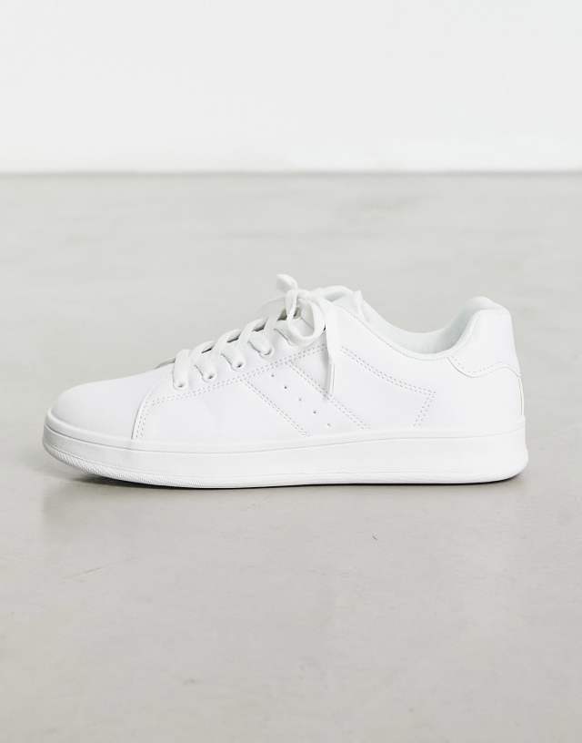 Truffle Collection lace up sneakers in white