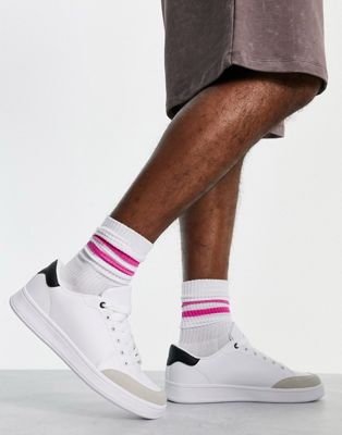 lace up trainers in white grey mix