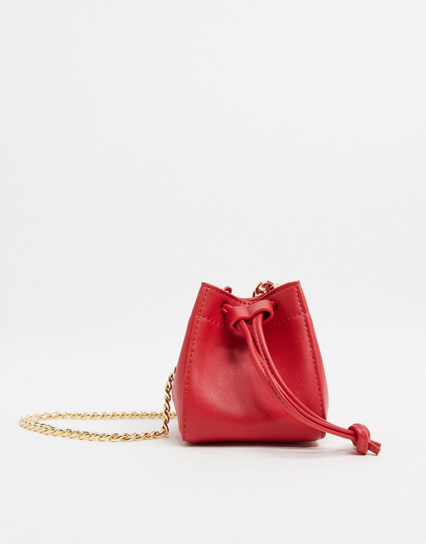 Truffle Collection – Liten bucketväska med kedja-Röd