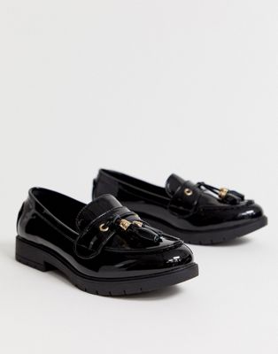 Truffle Collection - Loafers met dikke zool en kwastje in zwart