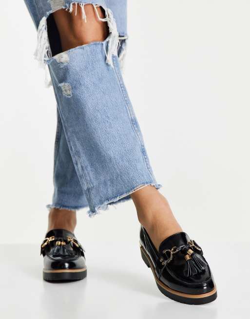 Truffle Collection - Loafers met dikke zool in zwart