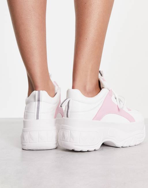 Truffle Collection - Lyserøde sneakers med snørebånd og ekstra høj flatform-sål, 2 af 4