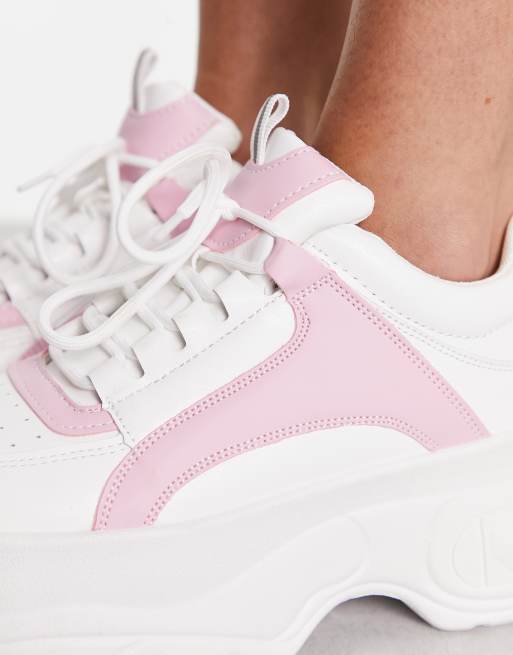 Truffle Collection - Lyserøde sneakers med snørebånd og ekstra høj flatform-sål, 4 af 4