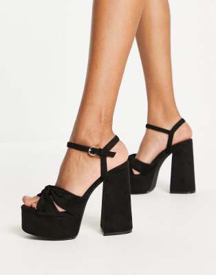 platform sandals black heels