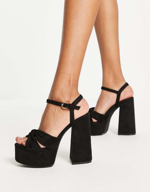 Truffle Collection mega platform sandals in black