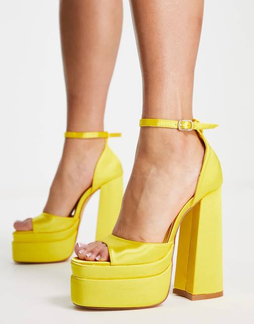 Truffle Collection mega platform sandals in yellow