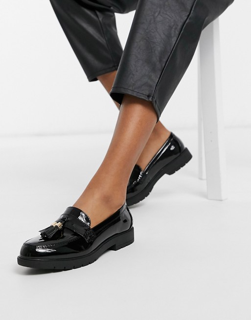 Truffle Collection metal trim loafer in black