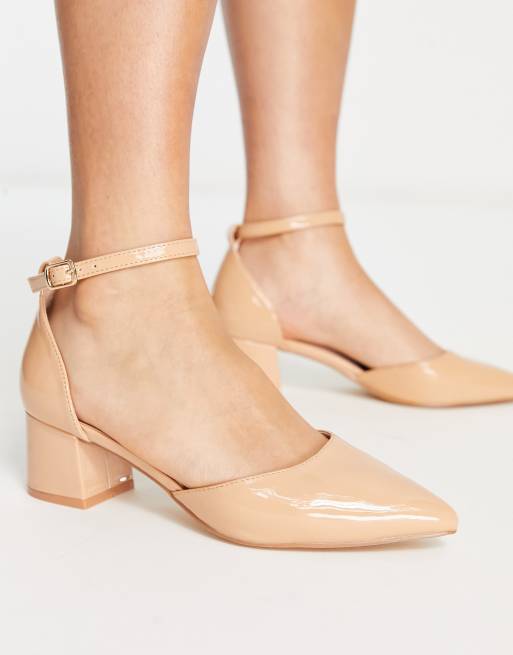 Truffle Collection mid block heel shoes in beige