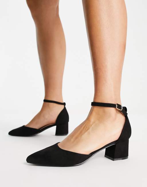 Asos black block discount heels