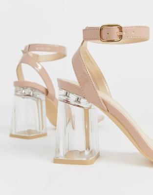 mid clear heeled sandals