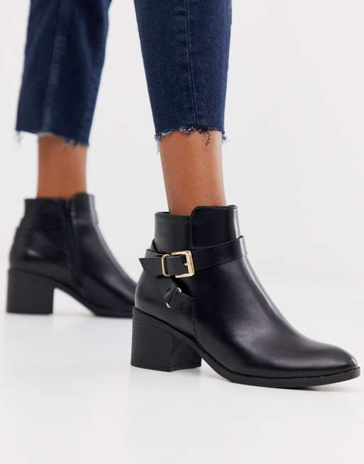 truffle collection mid heel ankle boots