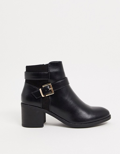 Truffle Collection mid heel ankle boots in black