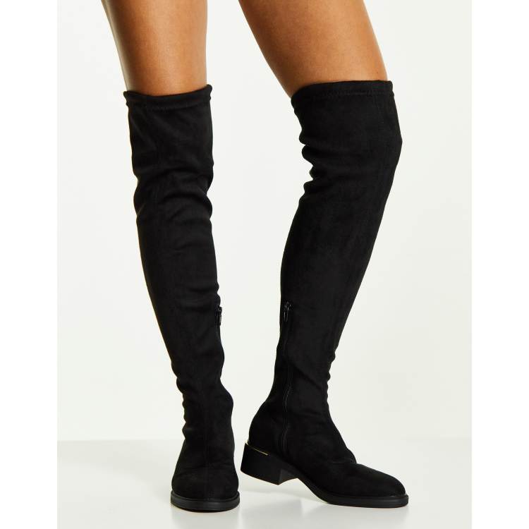 Truffle collection flat hot sale over knee boot