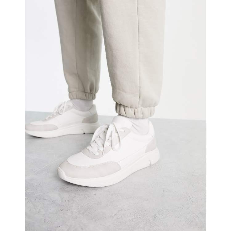 Truffle Collection minimal runner trainers in white/grey | ASOS