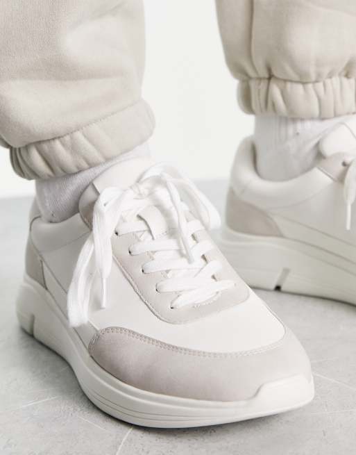 Truffle Collection minimal runner trainers in white/grey | ASOS