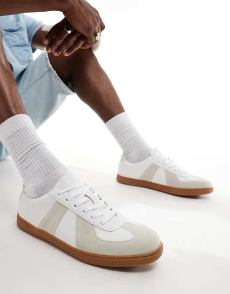 Truffle Collection minimal tennis trainers in white - view 1