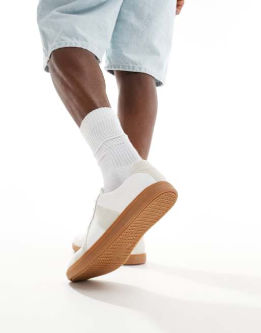 Truffle Collection minimal tennis trainers in white, 3 of 5