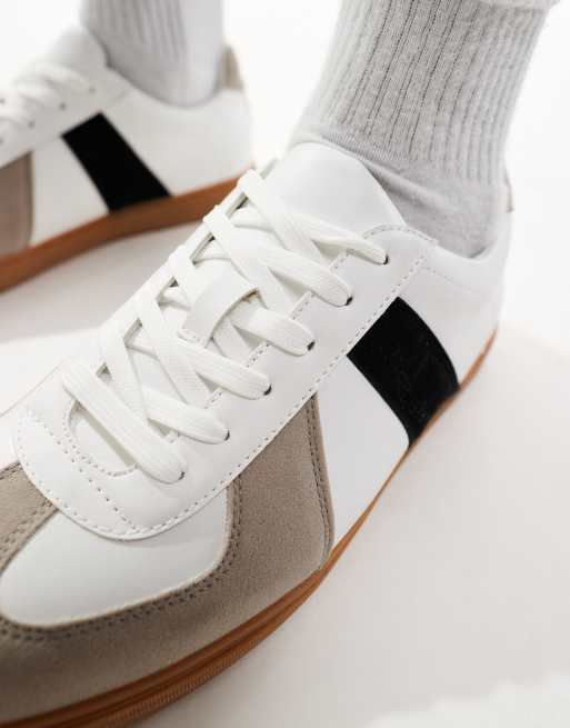 Truffle Collection - Minimalistische tennisschoenen in wit en grijs, 2 van 5