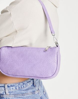 Truffle Collection moc croc shoulder bag in lilac