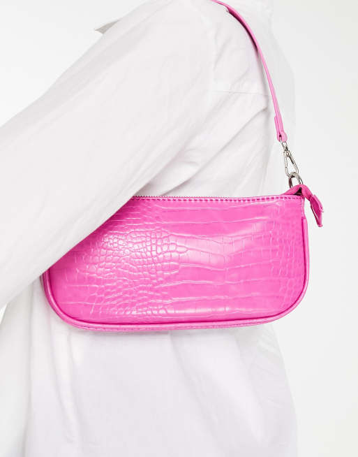 Truffle Collection moc croc shoulder bag in pink, 2 of 4