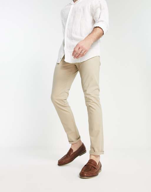 Truffle Collection - Mocassini stile college in pelle sintetica intrecciata marrone, 4 di 4
