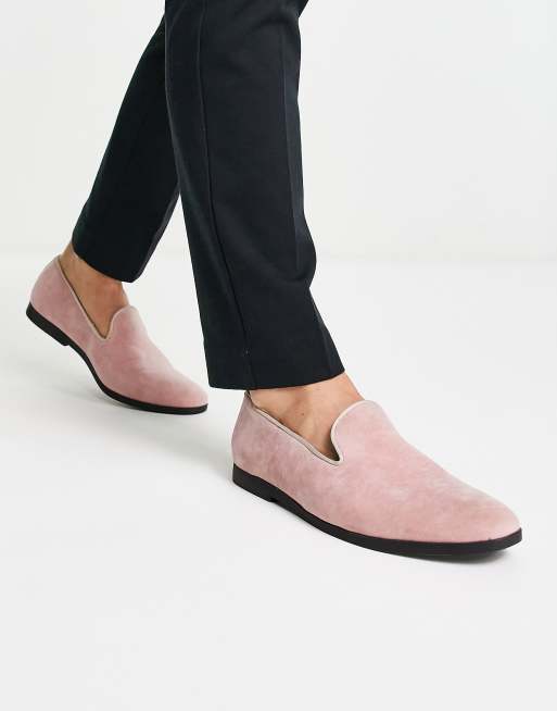 Truffle Collection - Mocassins en imitation daim à enfiler - Rose
