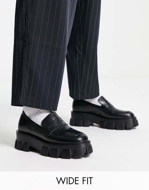 Truffle Collection - Mocassins pointure large chunky - Noir