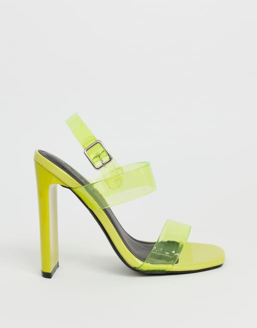 Neon hot sale transparent heels