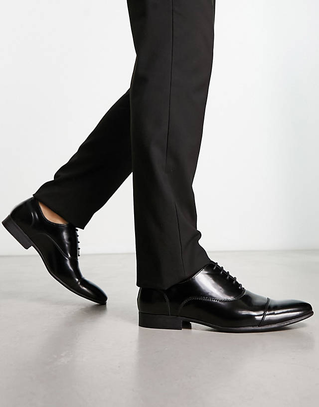 Truffle Collection - oxford lace up shoes in black patent
