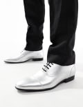 [Truffle Collection] Truffle Collection oxford lace up shoes in silver metallic 40 SILVER
