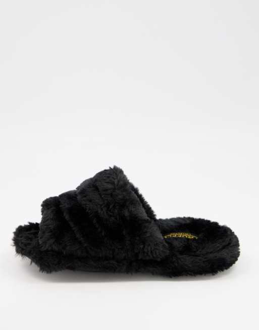 Truffle Collection - Pantoffels met open teen in zwart