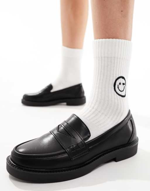 Truffle Collection penny loafers in black | ASOS display picture 3