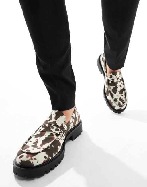 Truffle Collection - Penny loafers met dikke zool in koeienprint, 4 van 4