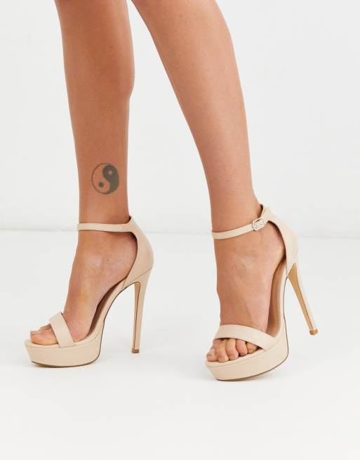 truffle collection wide fit clear heeled sandals