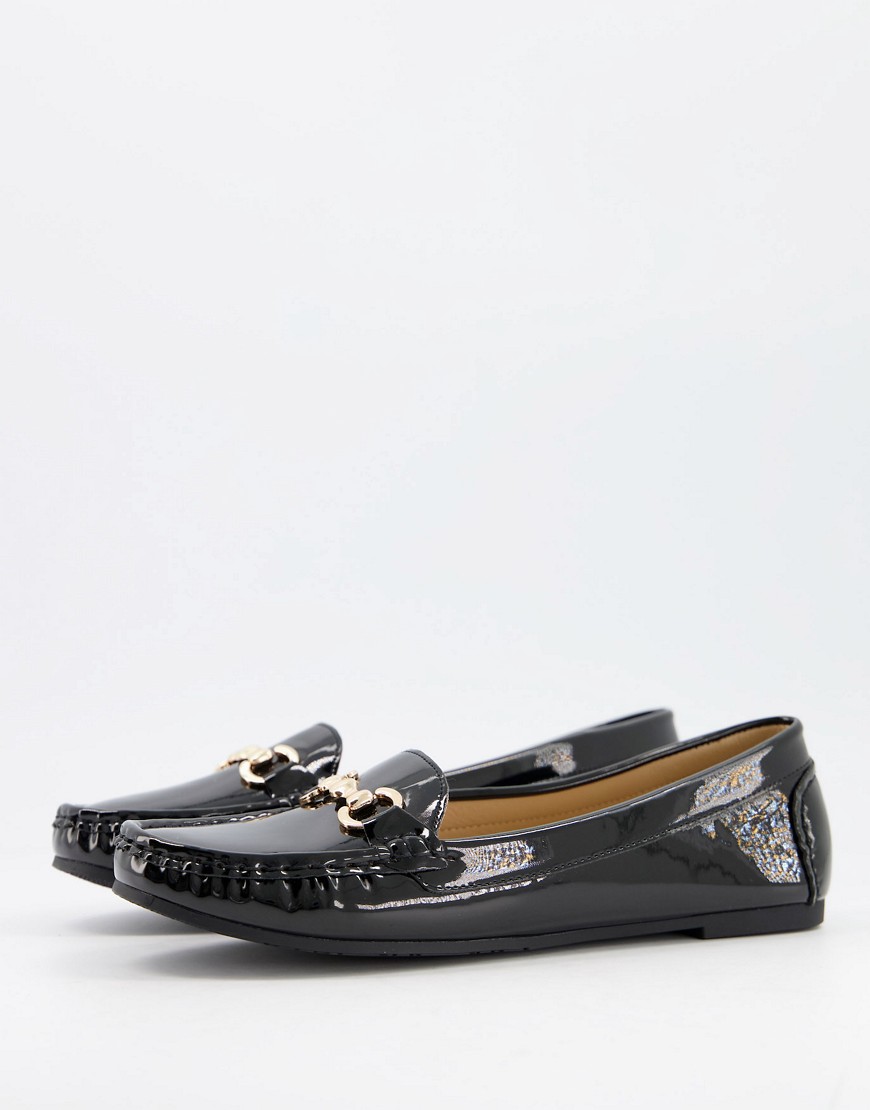 Truffle Collection - Platte loafers in zwart lakleer