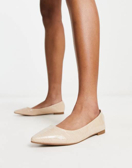 ASOS DESIGN Lovable corsage slingback ballet flats in ivory