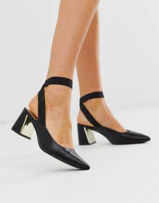 slingback block heels black