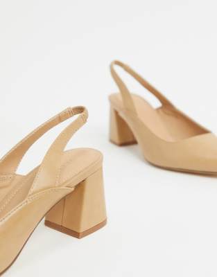 Nude slingback best sale block heel