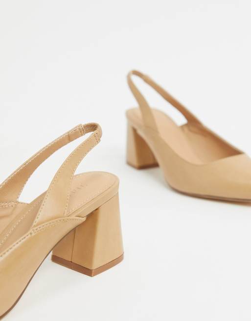 Nude block hot sale heel slingback