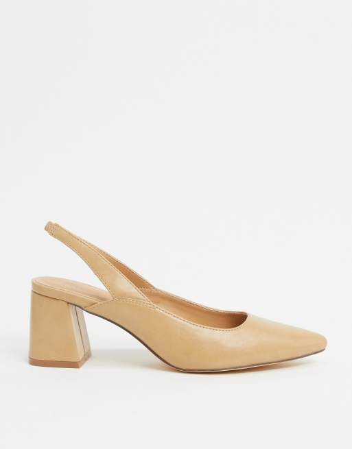 Pointed slingback block clearance heels