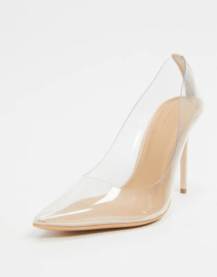 clear pointed court shoes