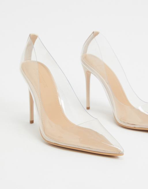 Clear stiletto 2024 court shoes