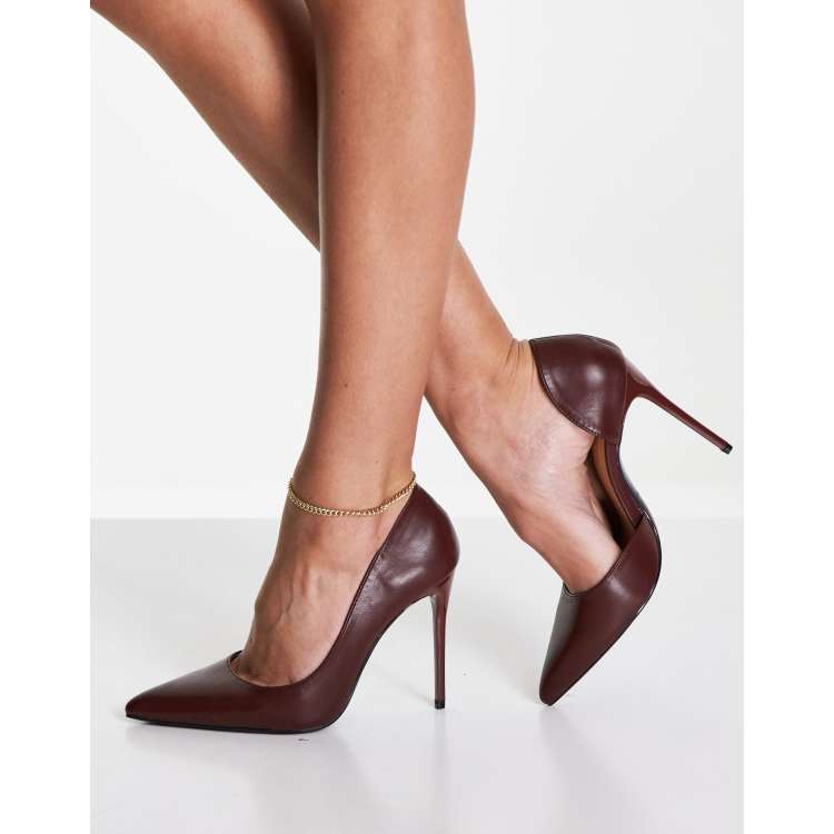 Dark brown 2025 leather heels