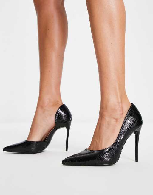 Black 2025 crocodile heels