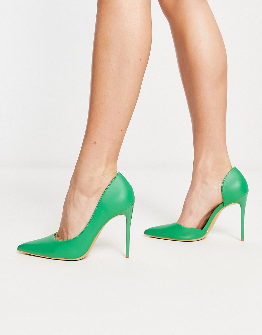 Truffle Collection pointed stiletto heels in green