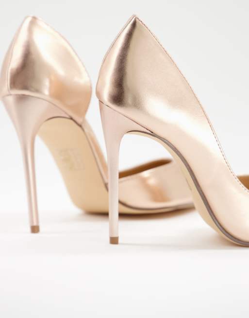 White and rose gold cheap pumps