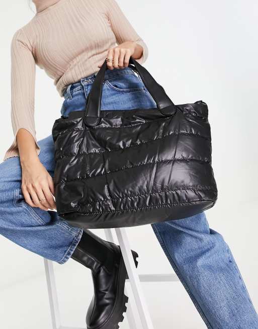 Quilted 2025 puffer tote